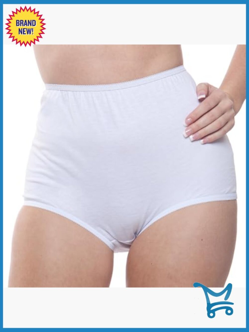 10-Pack Soft Cotton Full Coverage High Rise Brief Panties - Picture 2 of 6